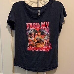 Dark Navy Graphic Tee with Vibrant Design 😂 🤷🏼♀️ 🙈